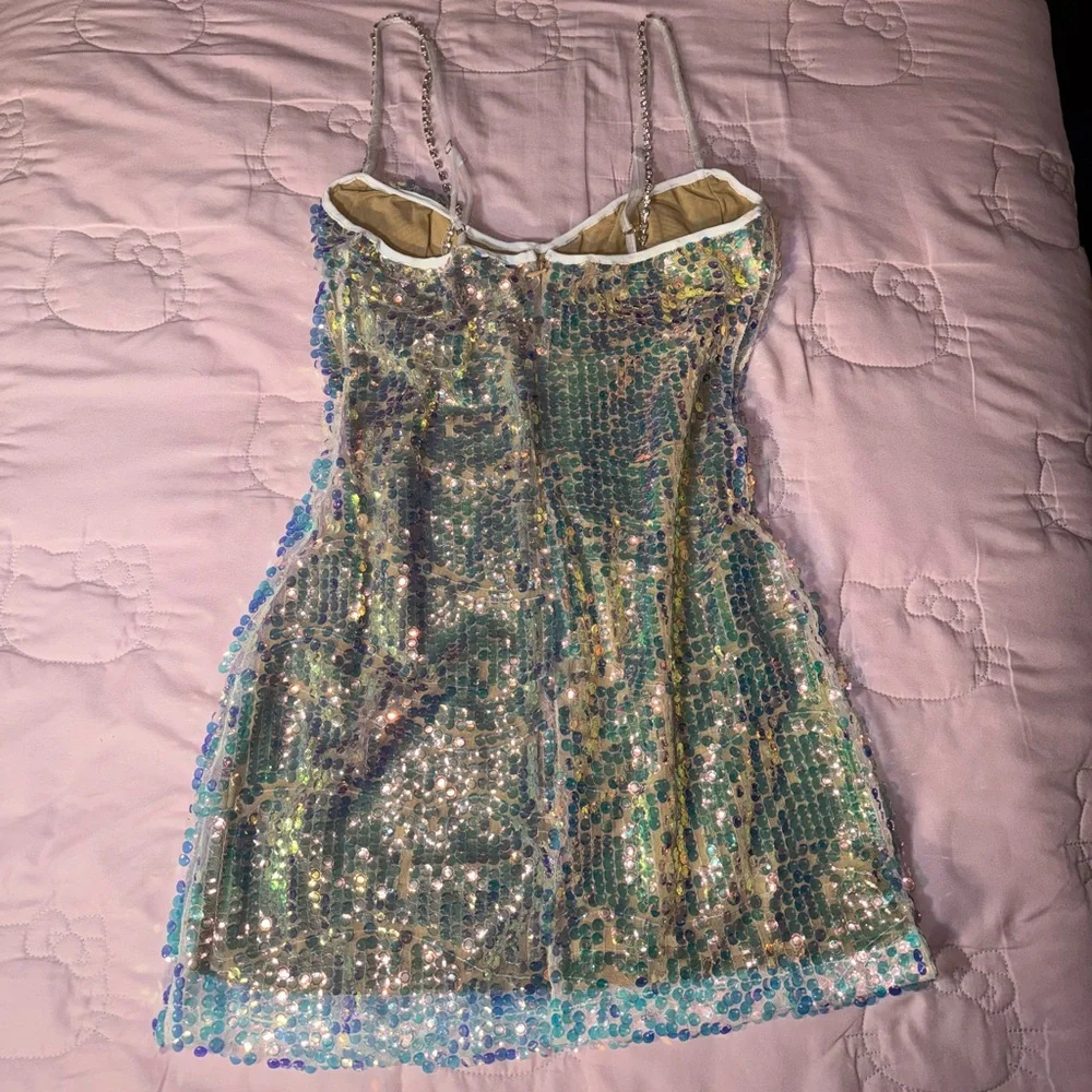 FASHION NOVA| Mermaid Kisses Sequin Mini Dress - Champagne - Picture 5 of 7